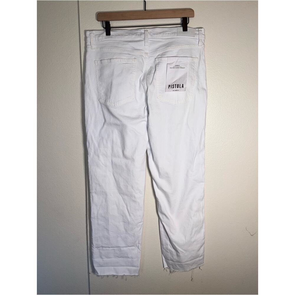 NWT PISTOLA Charlie High Rise Classic Straight raw hem distressed denim jeans 32 - Picture 8 of 8